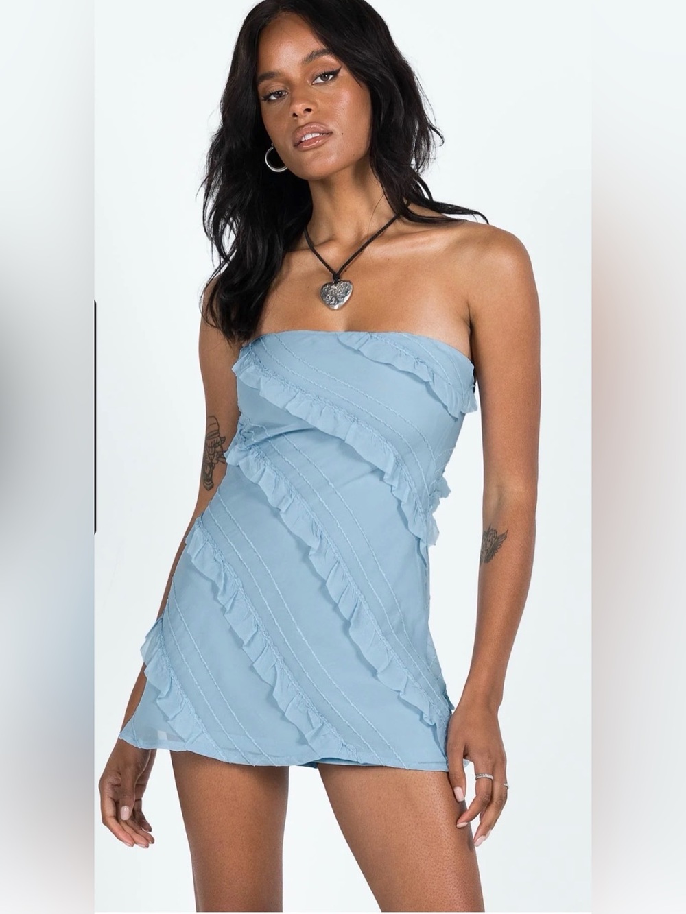 Princess Polly Lars Strapless Mini Dress Blue Size 2 - C33-079